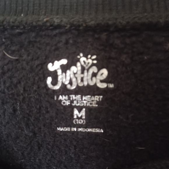 Justice Girl "Finding My Peace" Graphic Sweatshirt Size M 10 Butterflies Recycle - Picture 5 of 7